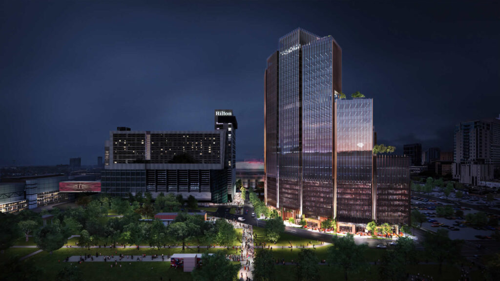 Hilton hotel view of the park